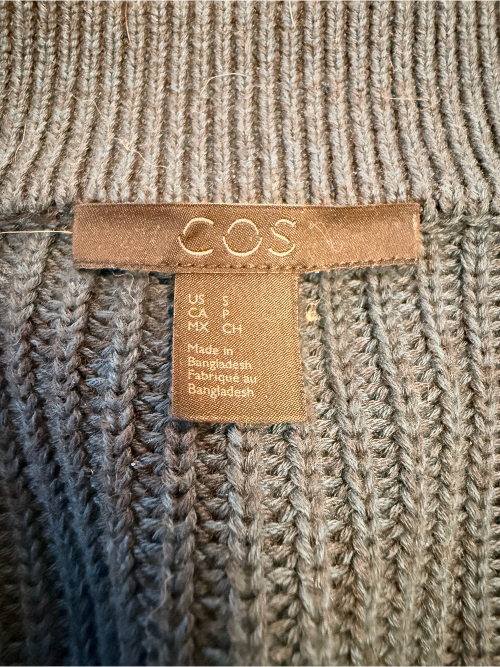 COS Teal Ribbed Button-Front Cardigan - Picture 4 of 4